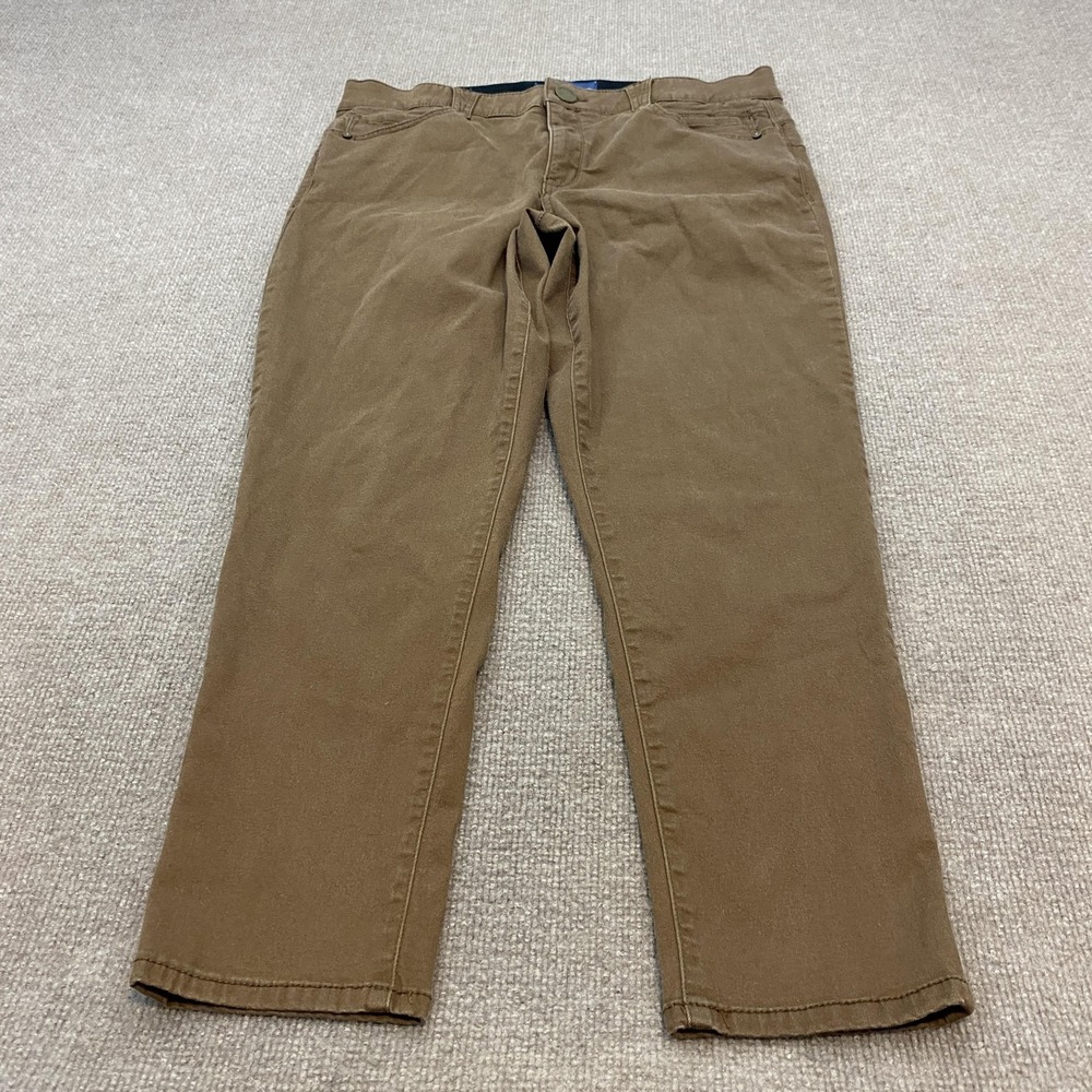Democracy Absolution Straight Jeans Womens 14 Brown Med Wash Mid Rise Stretch